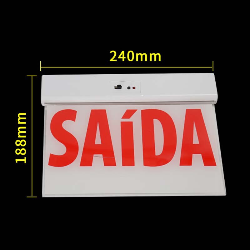 Hanging Acrylic LED EXIT Light Safety EXIT Indicator Light 3W Fire Emergency Lamp Ni-Cd 1.2V Battery SAIDA Luz de emergência LED