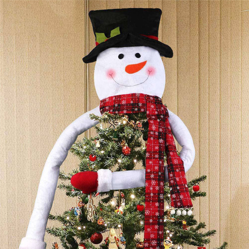Sneeuwpop hoofd kerstboom topper decoratie hert kerstman kerstfeest feestelijk hangend ornament: Sneeuwman