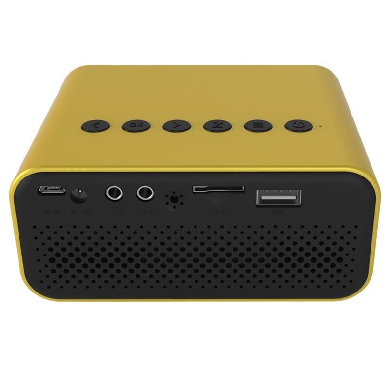 T500 1920X1080P 80 Lumen Draagbare Mini Home Theater Led Hd Digitale Projector Met Afstandsbediening &amp; Adapter: Yellow