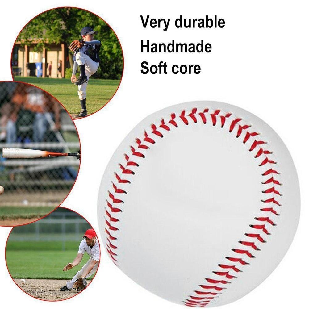 8cm 9 Handmade Bolas De Beisebol PVC Borracha Macia Interna Para Crianças Exercício Bolas de PLUTÔNIO Superior Formação Bola De Beisebol Softball Baseball ba A8M9