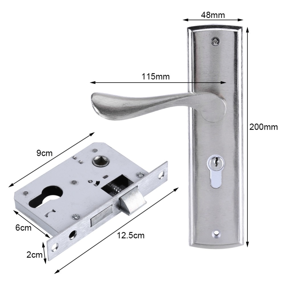 aluminium dørlås interiør hjem dørhåndtak lås holdbar front bak spak lås lås sylinder sikkerhet med nøkler tilbehør