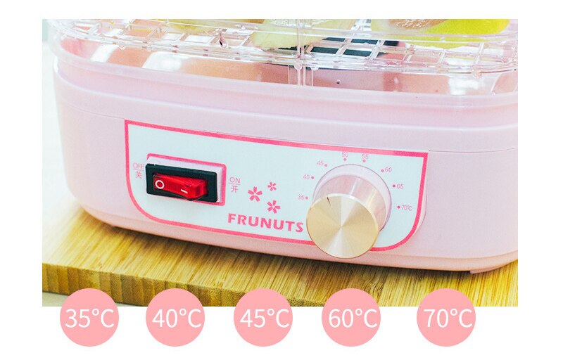 Gedroogd fruit, groenten, kruiden, vleesmachine, huishoudelijke mini-voedseldroger, gedehydrateerd vlees voor huisdieren, 5 trays, snacks, luchtdroger, eu