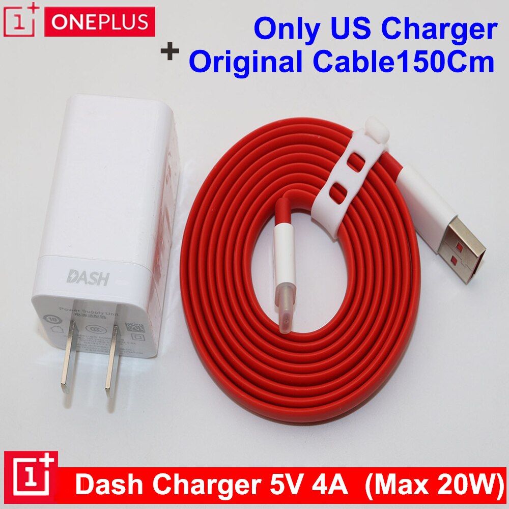 Oneplus-cargador de tablero Oneplus 6T 6 5T 5 3T 3, adaptador de carga rápida USB 3,1, Cable de carga de datos tipo C, 20W, Original: US Add Cable 1.5M