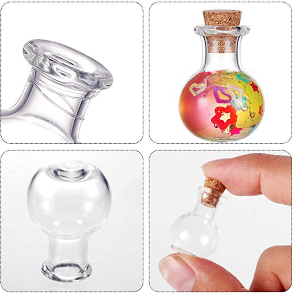 10 stk mini glasflasker klare drivende flasker små ønskerflasker med korkpropper til bryllupsfødselsdags diy håndværk