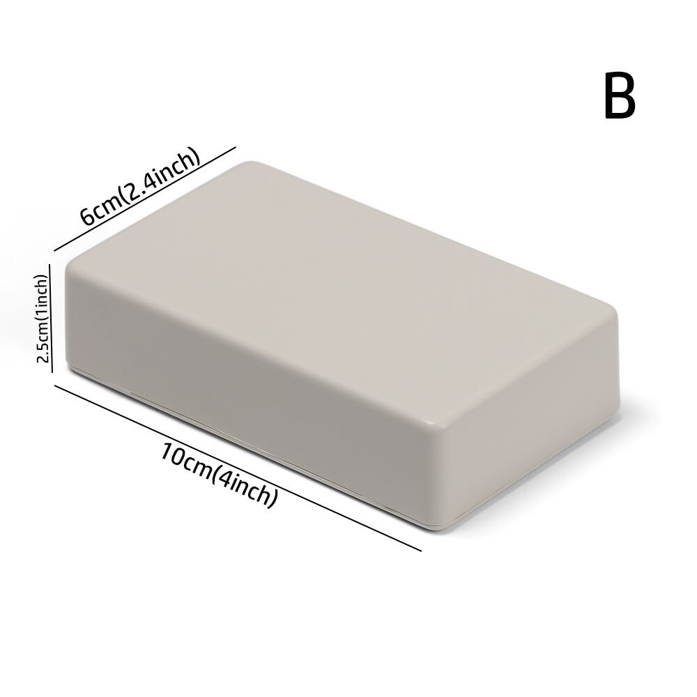 ABS Plastic Electronic Project Box 9 sizes White Enclosure Boxes Waterproof Cover Project Instrument Storage Case Supplies: 100x60x25mm-B