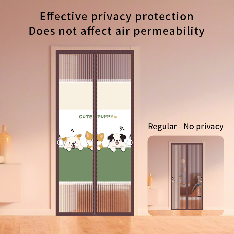 Upgraded magnetic screen door mesh, heavy duty door screen, anti-mosquito door screen, self sealing mesh screen door