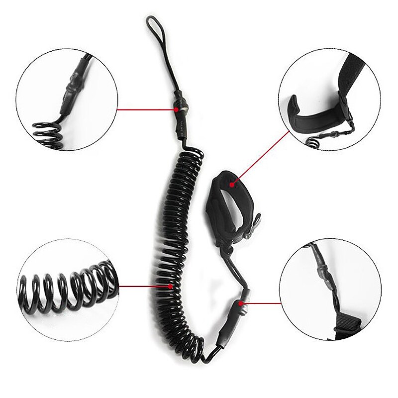 Water Sports Surfboard Foot Rope Windsurfing Prevent Foot Ankle Safety Rope Rotatable Lifeline Telescopic Rope Surfboard