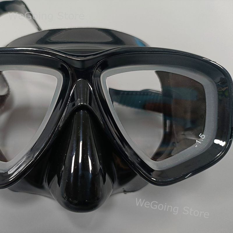Corrective Tempered Glass Diving Goggles with Prescription Lens Swim Mask with Power Ranges from -1.0 to -8.0 for Short Sighted