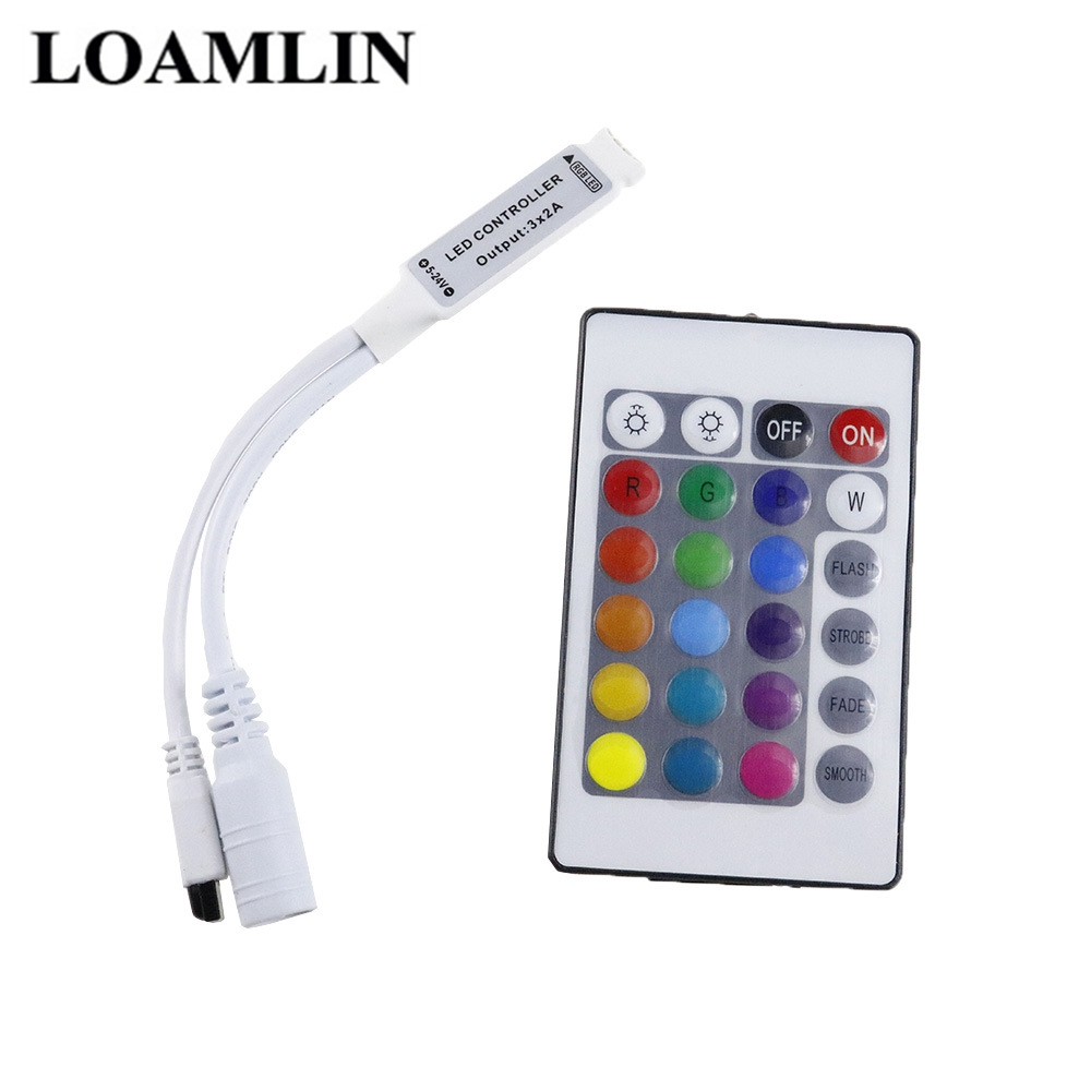 RGB LED Controller Mini 24 Button DC 12V RGB IR Remote Control For 3528 Or 5050 RGB LED Strip RGB Controller LED Tape