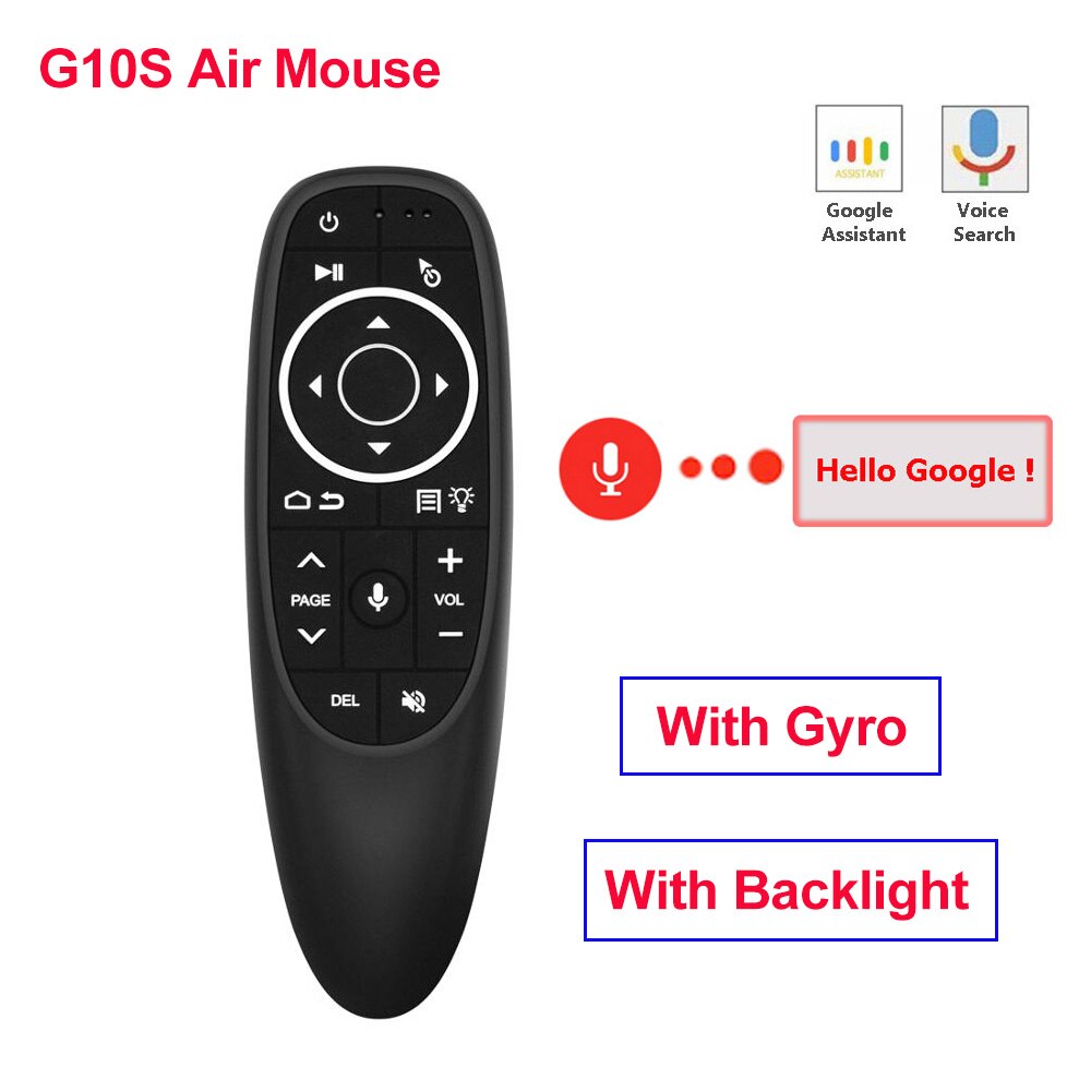 G10S Pro Backlit Air Mouse Voice Control with Backlight Gyro Sensing Mini Wireless Smart Remote Control For Android tv box PC: G10S Pro Backlit