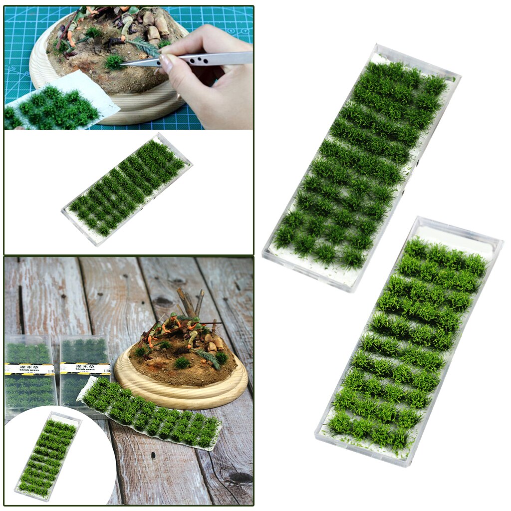 40 Pieces Grass Tufts for Sand Table Model Dioramas Railway Layout Miniature Accessories 1:35 1:48 1:72 1:87 Scale
