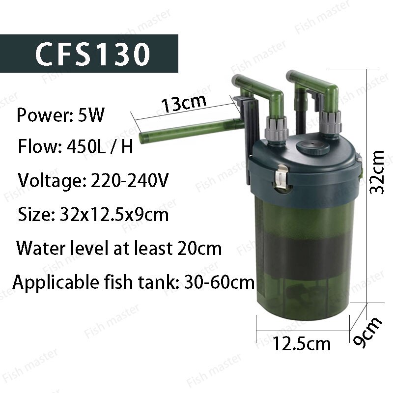 ODYSSEA CFS-130 Aquarium External Canister Filter Nano Hang On Fish Tank Outside Filter Power Aquario Canister 450L/h: CFS-130 / EU adapter plug