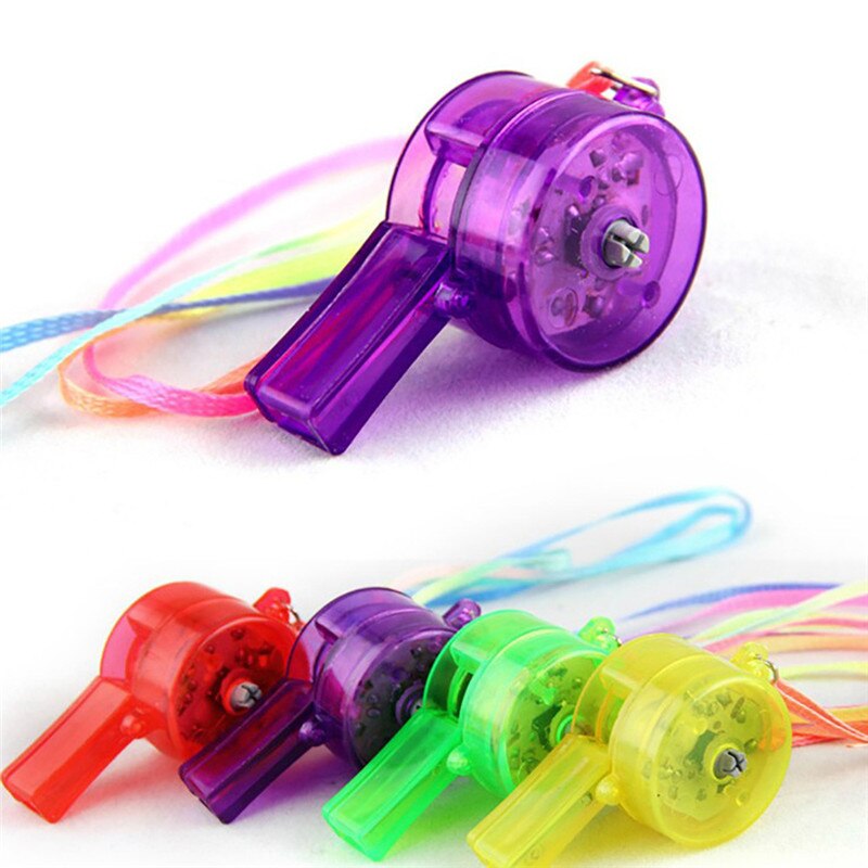 1pc Flashing Whistle Colorful Lanyard LED Light Up Fun In the Dark Party Rave For Kids Toys Novelty Funny Toy 10