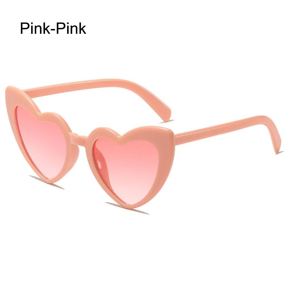 Gafas de sol en forma de corazón, gafas de sol Vintage irregulares con forma de corazón rosa, gafas de sol de para disparar en la calle para mujer, protección UV: Rosa