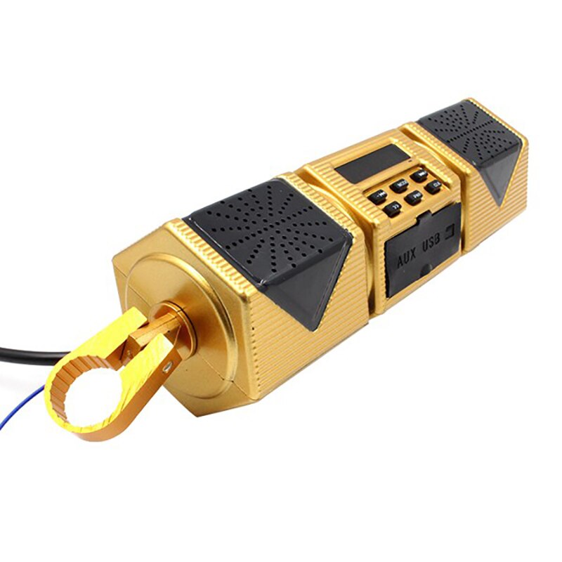Reproductor MP3 para motocicleta, altavoz con manillar, Bluetooth, música, Radio FM, soporte ajustable impermeable, Audio estéreo para bicicleta, 12V