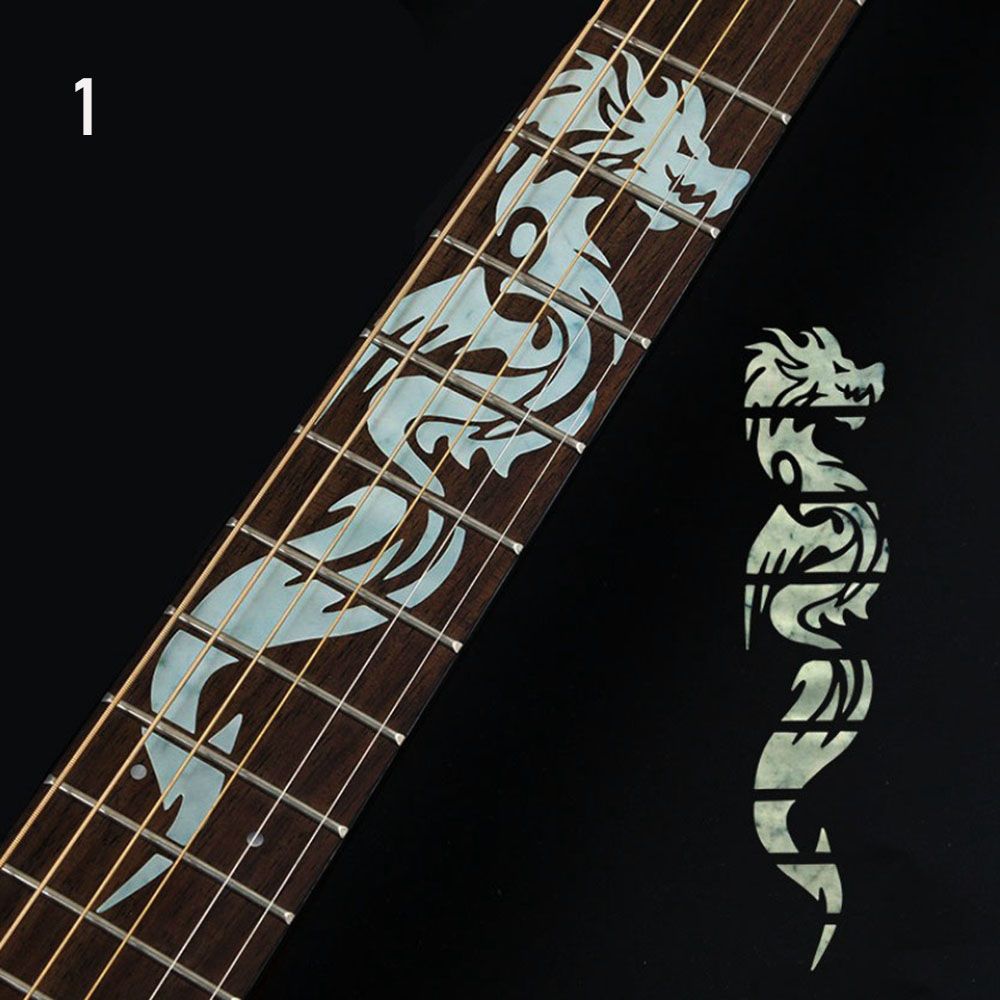 Instrument Decoraties Elektrische Gitaar Onderdelen Ultra Dunne Stickers Cross Inlay Stickers Toets Sticker Guitarra Accessoires: WHITE