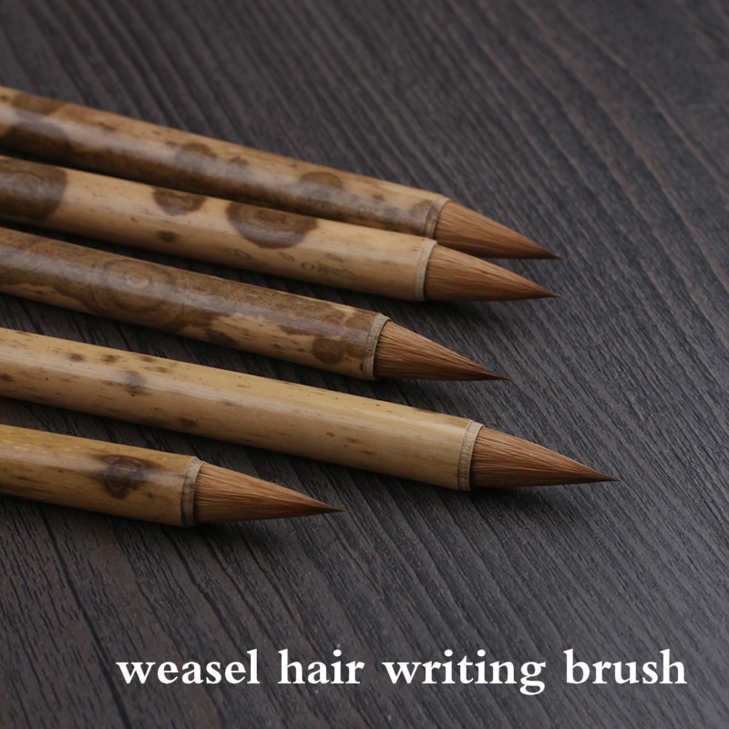 Chinese Weasel Hair Calligraphy Brush Caligrafia Exquisite Chinese Writing Brush for Samll Regular Script Painting Tinta China