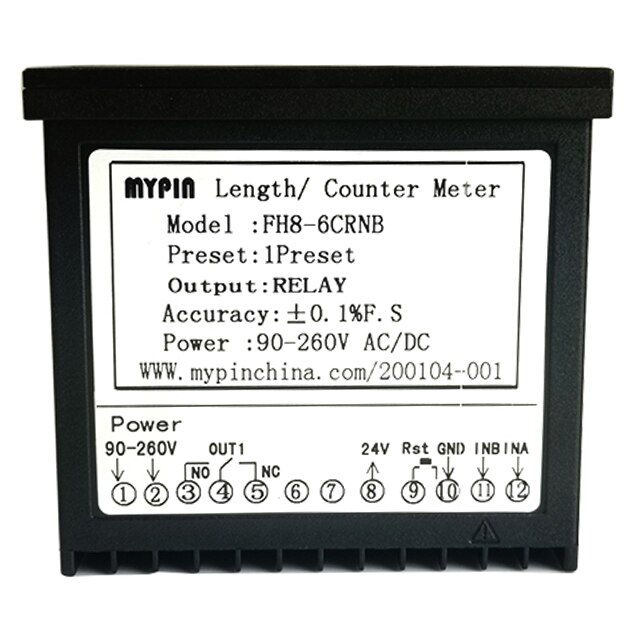 Digital Counter Mini Length Batch Meter 1 Preset Relay Output Count Meter Practical Length Meter 90-260V AC/DC The Hours Machine