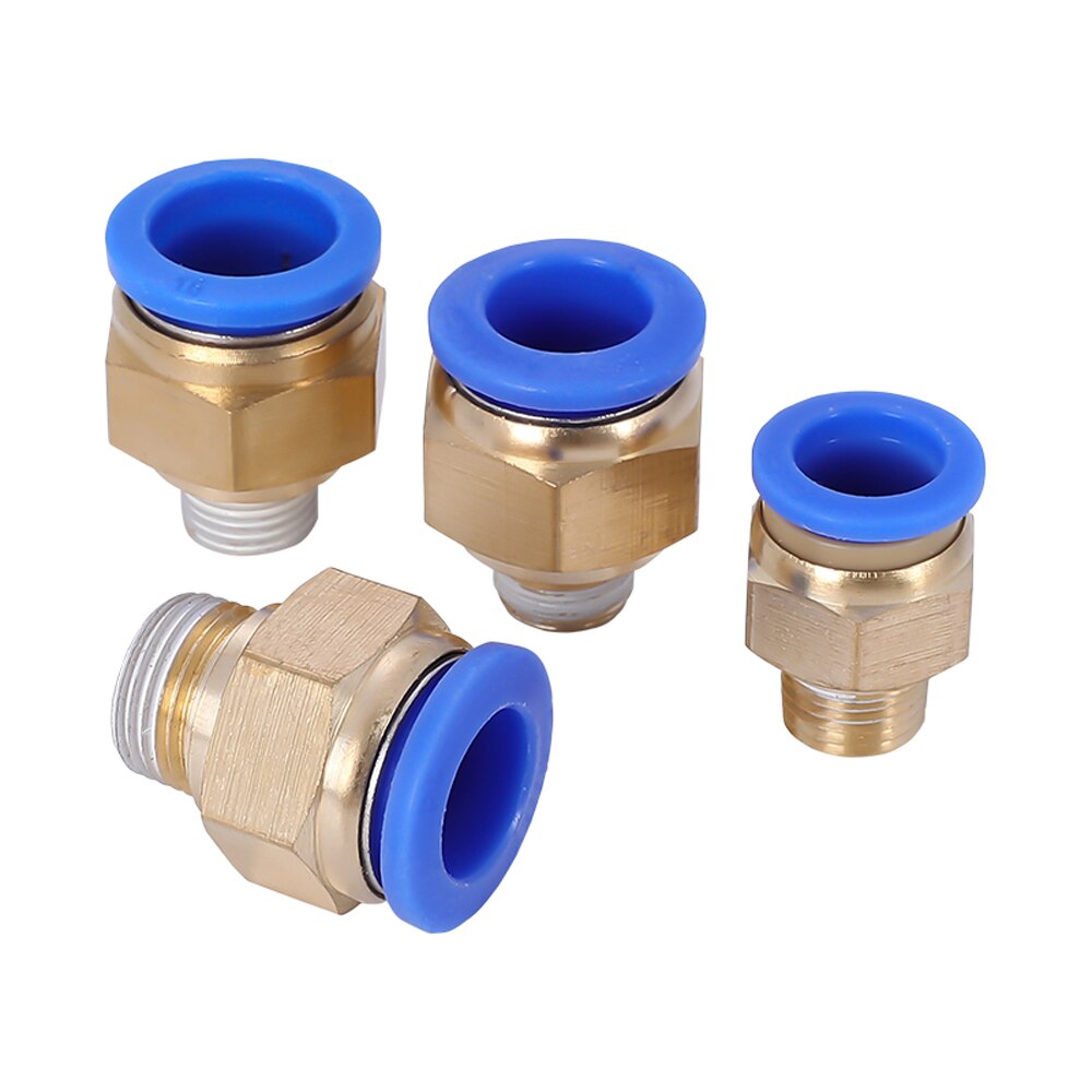 Pneumatic Fittings PC PC4/6-M6/M8/M10/M12 Male Metric Thread Connector Brass Push In Quick Connector Air Fitting Plumbing 10PCS