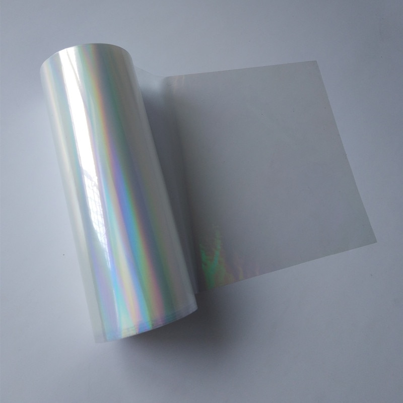 Holografisk folie stempling folie presse på papir eller plast gennemsigtig almindelig regnbue folie