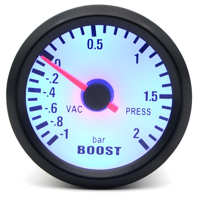 Boost / vand temp / olietemp / olie presse / spænding / omdrejningstæller omdrejningstal gauge 2 '' 52mm analog led sort sag med blå led: Boost bar