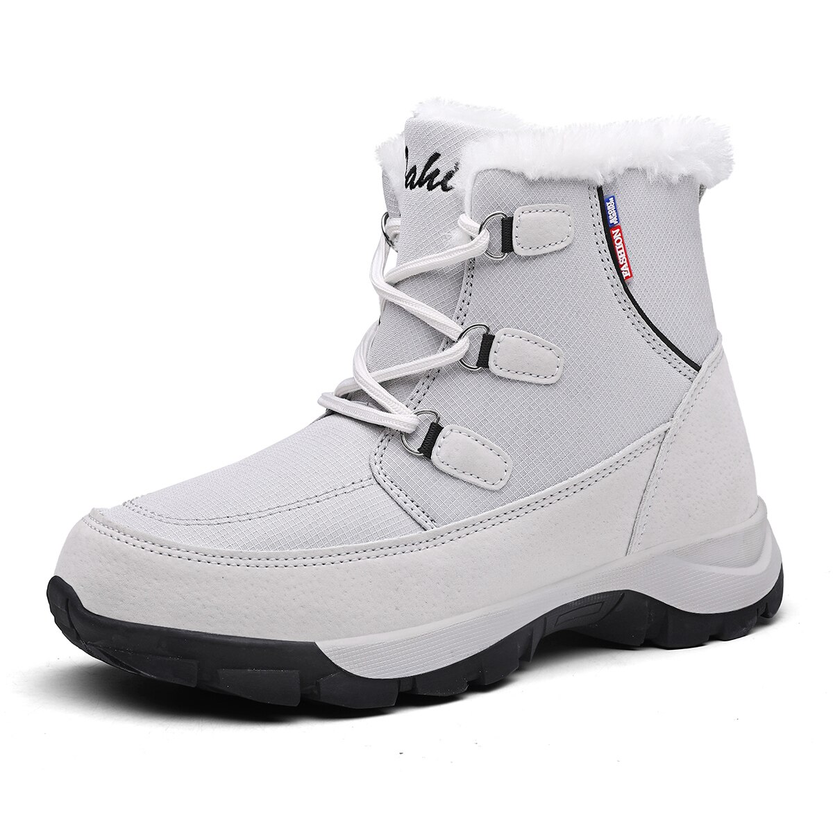 Sneakers dames winter sneeuwlaarzen hoge schoenen casual dames waterdicht warm dames wit zwart wandelschoenen sport: Grijs / 7