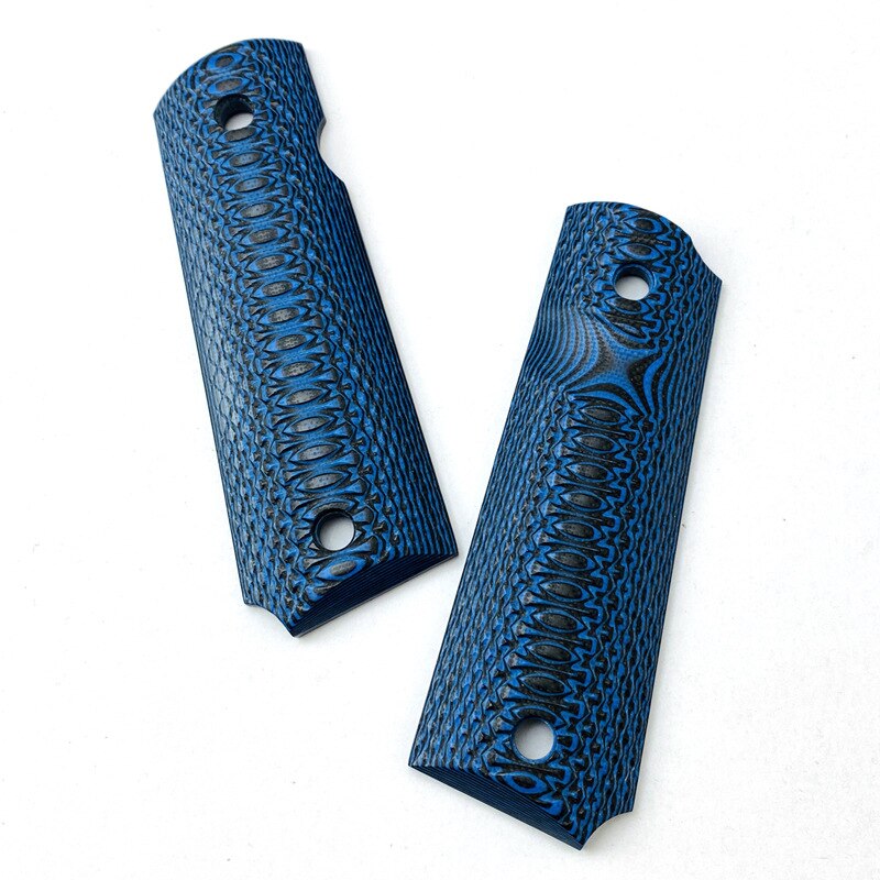 1 Paar G10 Blauwe Geweven Full Size Antislip Patches Handvat Schalen Onderdelen Voor 1911 Grips Modellen Tactiek Accessoires