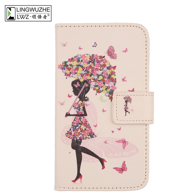 For Wiko Lenny 4 Plus Case 5.5'' Flip Wallet Cell Phone Leather Cover For Wiko Lenny 4 Plus Holster Pouch Phone Case Accessories: Umbrella girl