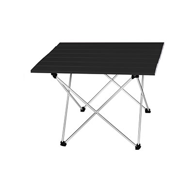 Vilead 4 farver bærbart campingbord aluminium ultralet foldbart vandtæt udendørs vandreture bbq camp picnic bord skrivebord stabilt: Sort bord s