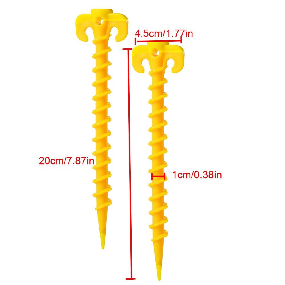 10 Stuks 20Cm Plastic Tent Haak Stakes Camping Tenten Accessoires Grond Ondersteuning Nagels Peg Schroef Anker Onderdak