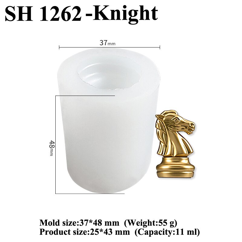 6 Types Silicone Cake Mold International Chess Fondant King Queen Bishop Knight Pawn Resin Mould Polymer Clay Pan Baking Tools: SH 1262