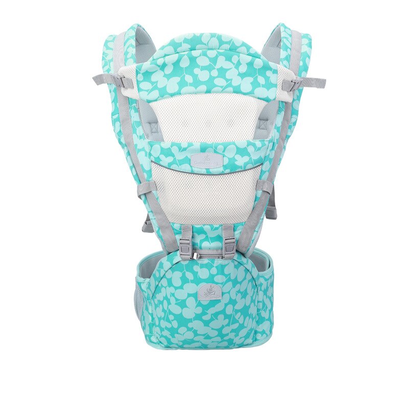 Ademende ergonomische draagzak, heupdrager, draagbare kangoeroe, babyrugzak voor het dragen van kinderen, draagdoek voor baby's: Groen 1