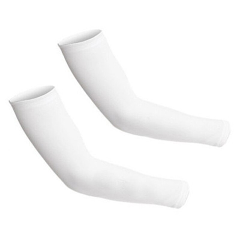 Cooling Arm Sleeves 1 Pair Athletic Sport Skins Sun Protective UV Cover Basketball Arm Warmer Sleeve: White / XXL