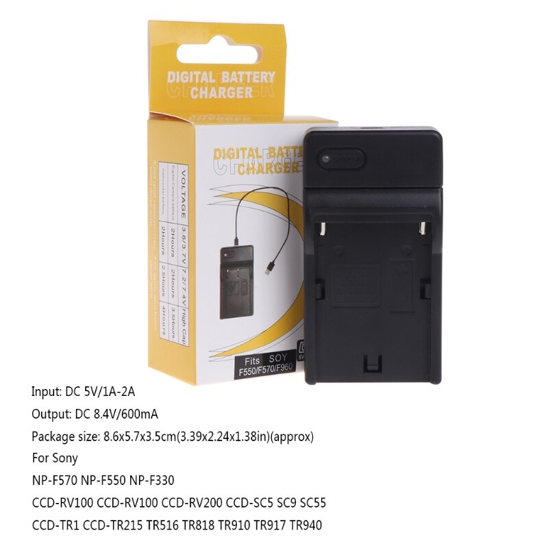 USB Batterie Ladegerät Für Sony NP-F550 F570 F770 F960 F970 FM50 F330 F930 Kamera 37MC