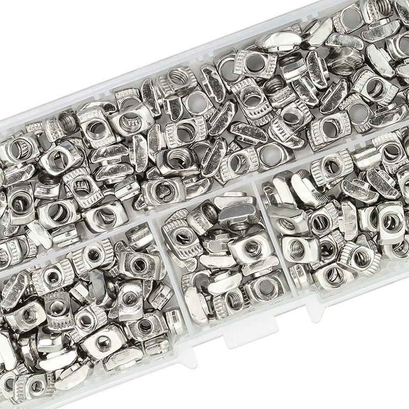 160 pièces T écrous, T fente écrou marteau tête fixation écrou pour profilé en aluminium (M3 M4 M5)