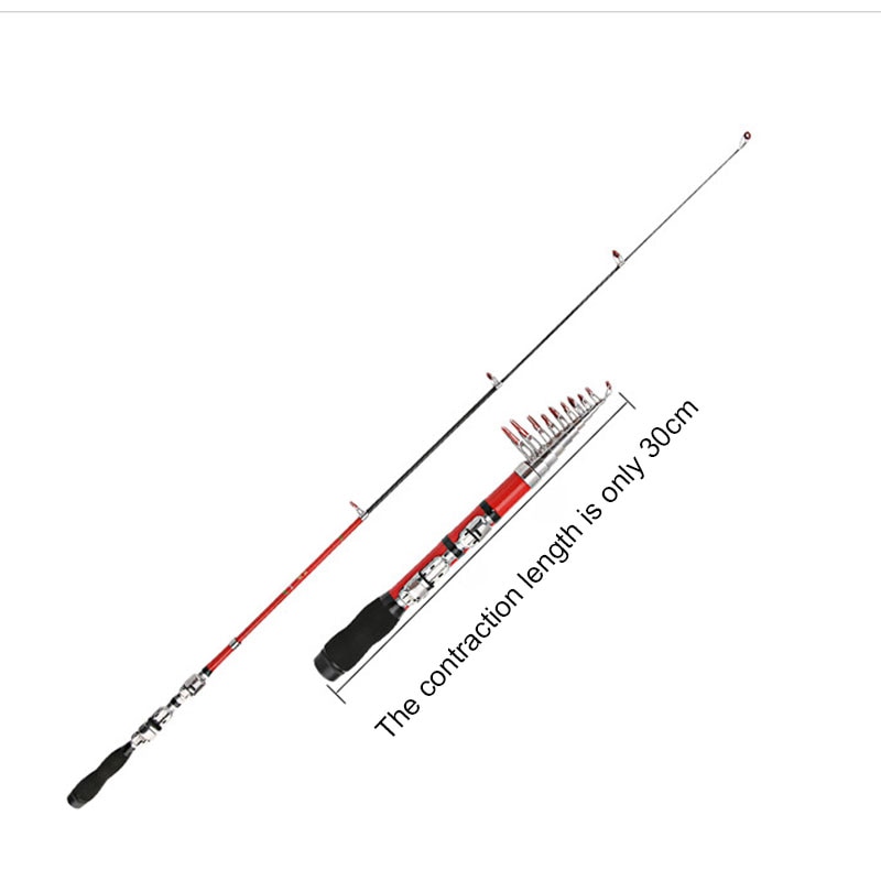 Telescopic Fishing Rod 1.5m-1.9m Super Short Pocket Portable Spinning Pole Telescopic Fishing Rod