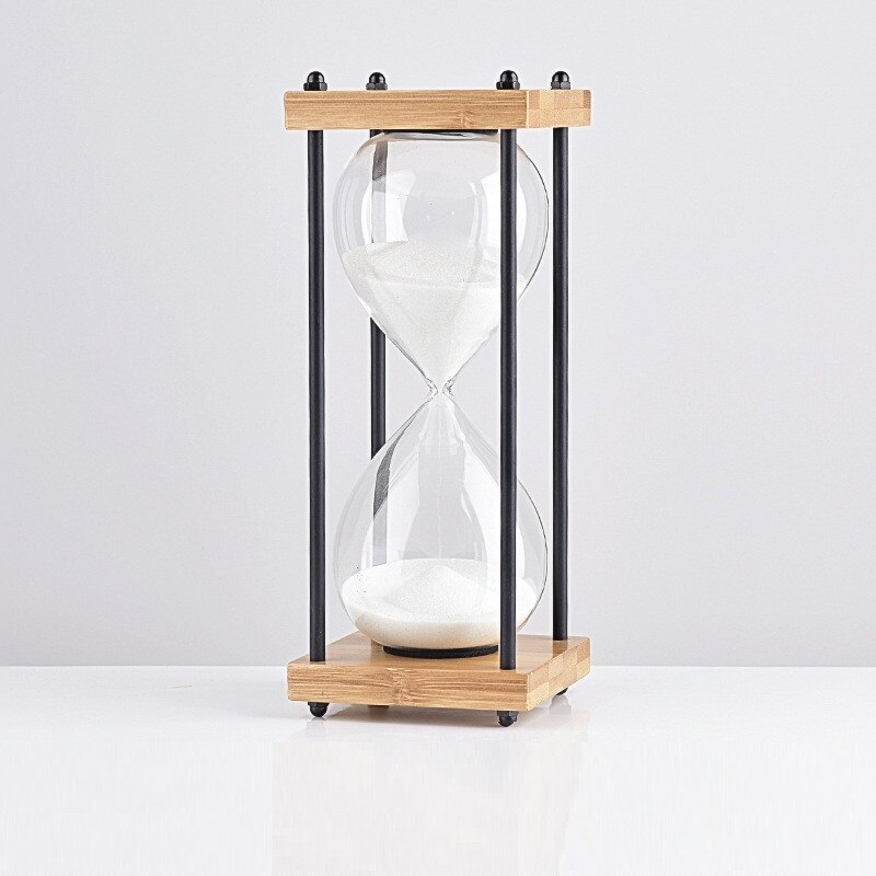 Platz Holz Unten Glas Sanduhr 30 Minuten Zeit Timer Hause Ornamente Sanduhr Küche Stunde Meter Blau Sand Uhr freundlicher: Bambus Weiß