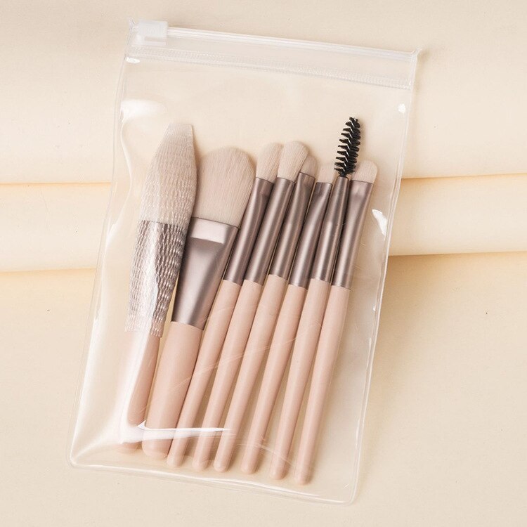 cuero maquillaje de PU bolsa de embalaje 8 Uds Mini viaje de pinceles de maquillaje juego de brochas cosméticas herramientas: 04