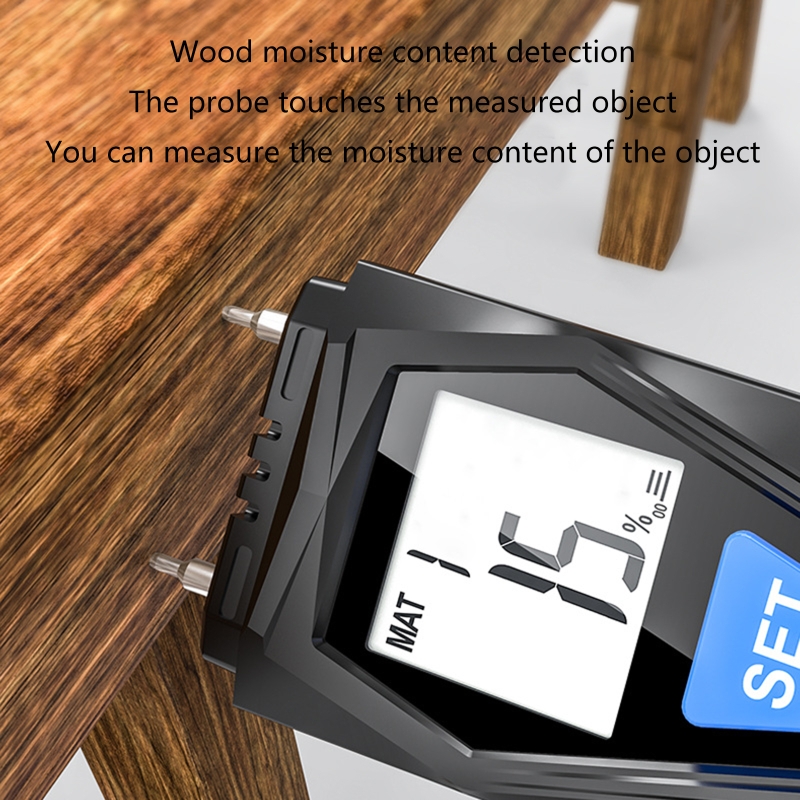 Digital Moisture Detector Meter Tester Ambient Temperature &amp; Humidity Testing Water Leak Detector Moisture Tester Pin Ty