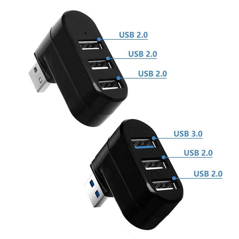 3 Port Multi 2.0/3.0 USB Hub miniaturowy Hub USB dużej prędkości obrotowej przejściówka rozgałęziająca na laptopa na notebooka dla komputer PC akcesoria