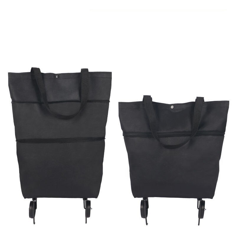 Borse per la spesa acquista borsa per verdure Tug Package piccolo carrello per la spesa Shopping Organizer per alimenti borsa per Trolley su ruote borse pieghevole portatile: Small black