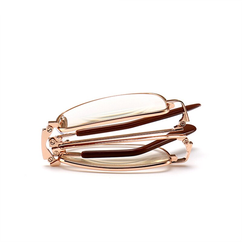 Inklapbare Leesbril Voor Mannen Vrouwen Inklapbare Metalen Lenzen Voor Verziendheid Dioptrie 1,0, 1,5, 2,0, 2,5, 3,0 3,5 4,0