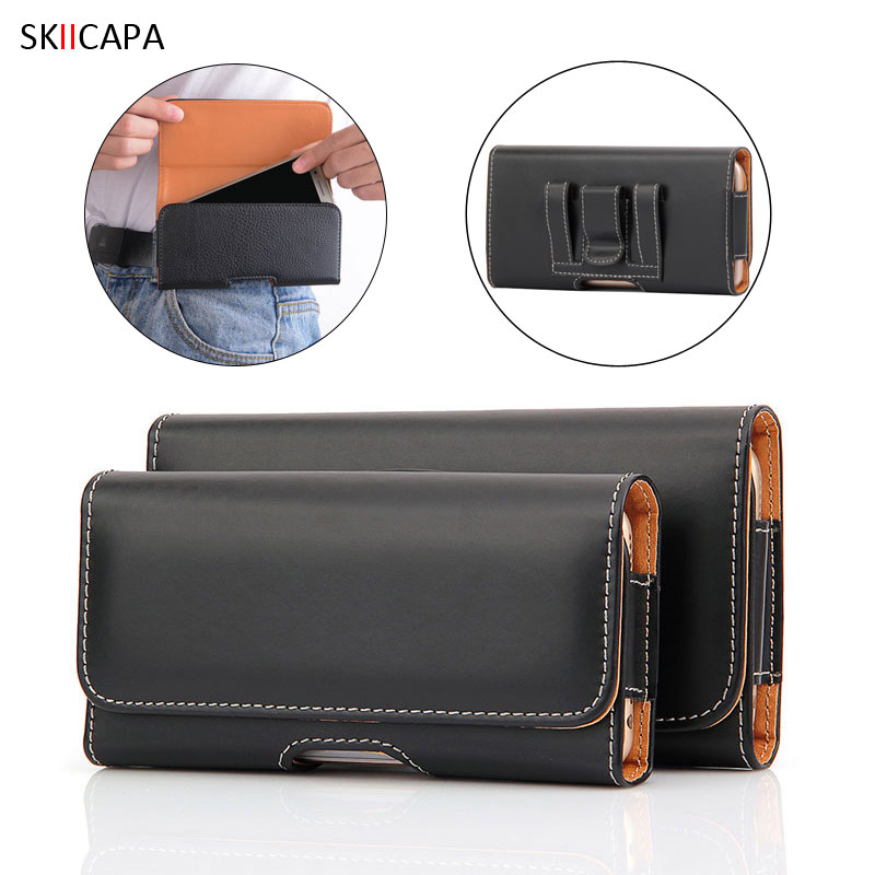 Telefoon Pouch Voor Motorola Moto G9 Spelen G7 Power Een Action Universele Riem Clip Holster Leather Cover Voor Moto G9 telefoon Tas