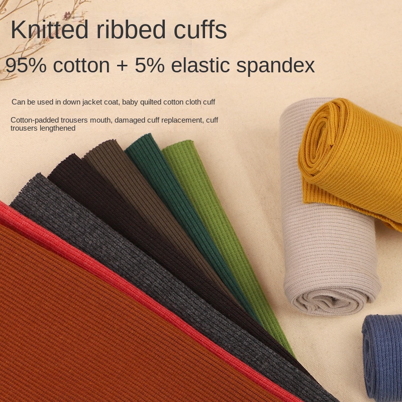 2 Stuks 40Cm Gebreide Rib Elastaan Ribbel Strip Stretch 2X2 Stof Materiaal Beenopening Manchetten Vervangen Trims Diy Stof