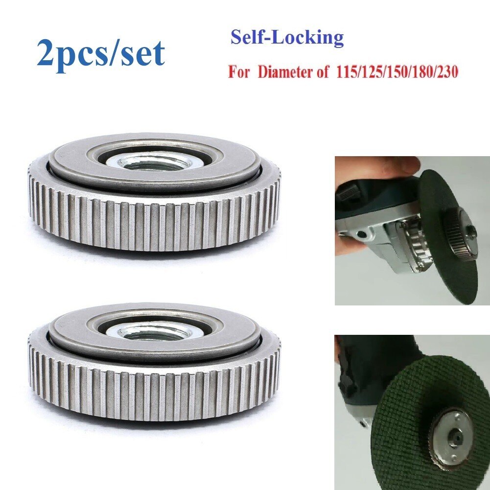 2pcs M14 Thread Angle Grinder Accessories Inner Outer Flange Nut Replacement Quick Release Power Tools For Bosch