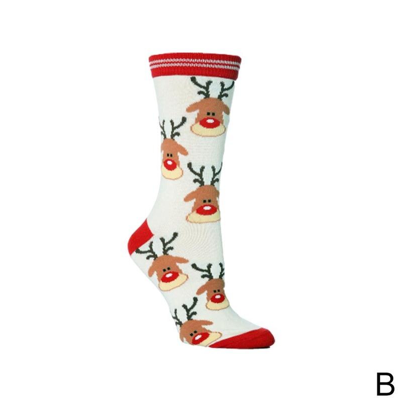 Julstrumpor i europa och amerika älgstrumpor för män och kvinnor personlighet tubstrumpor halloween strumpor: B