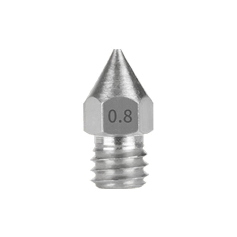 M6 Schroefdraad Roestvrij Staal MK8 Nozzle 0.2 0.3 0.4 0.5 0.6Mm Voor 1.75Mm Filament 3D Printer Extruder CR10 CR-10S Ender 3/ 5: 0.8mm 5Pcs