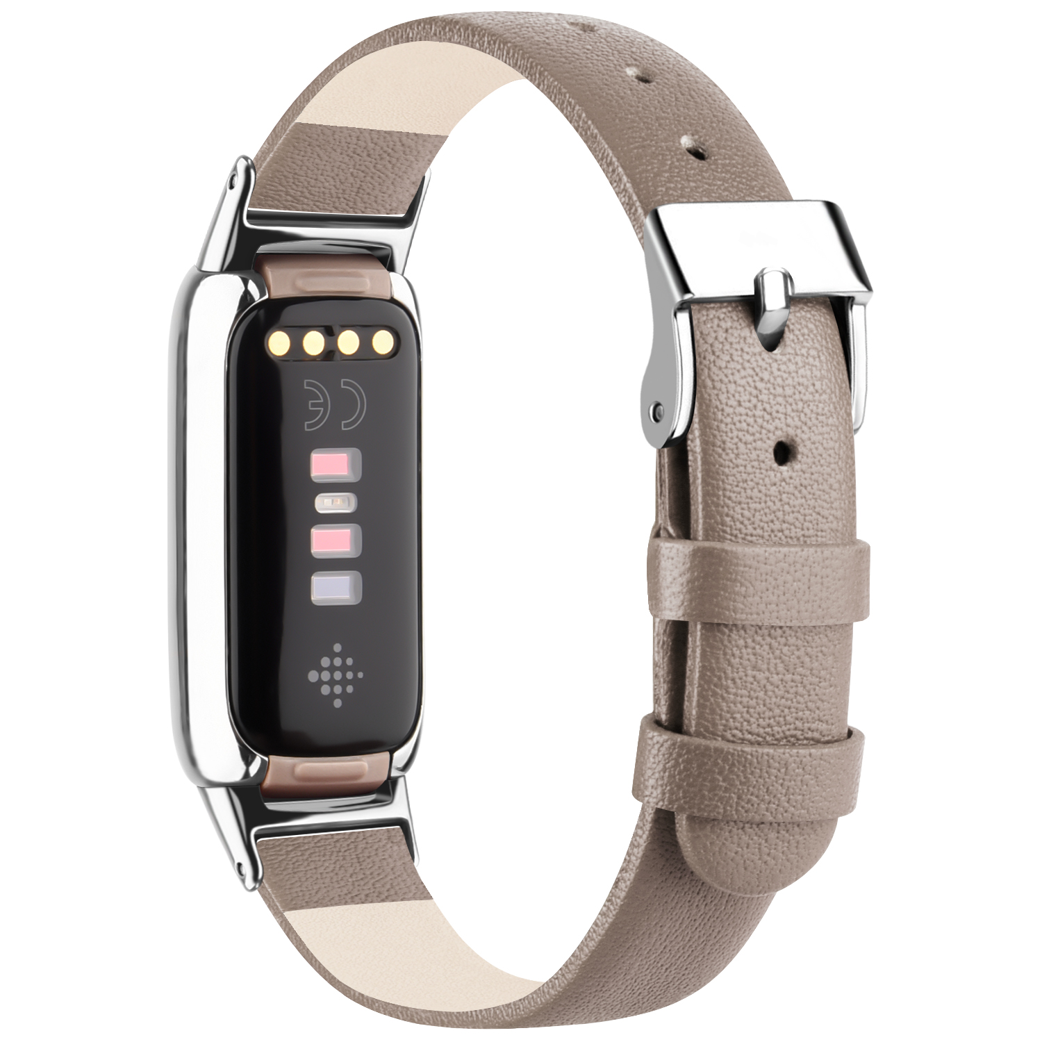 Til fitbit luxe-rem ekte lærrem justerbar klokkereim erstatningsarmbånd til fitbit luxe-armbånd armbånd korrea: Svart hvit