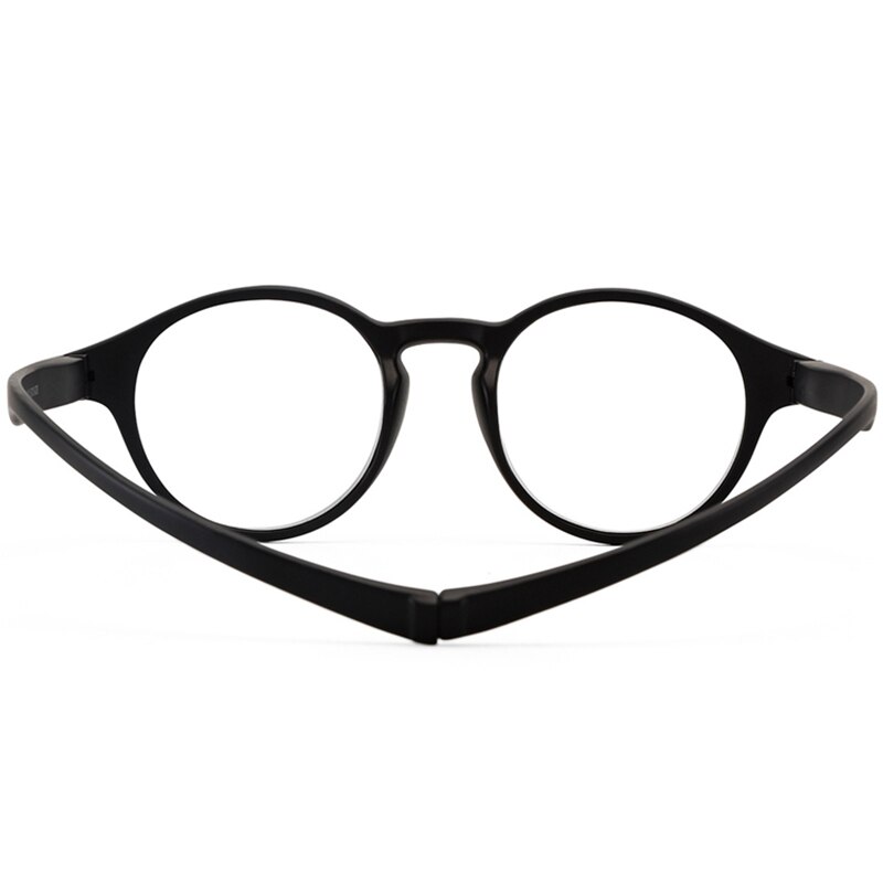 Portable Hanging Neck Magnet Reading Glasses for Men Women Presbyopic Glasses Round Frame Magnetic Readers black tortoise shell