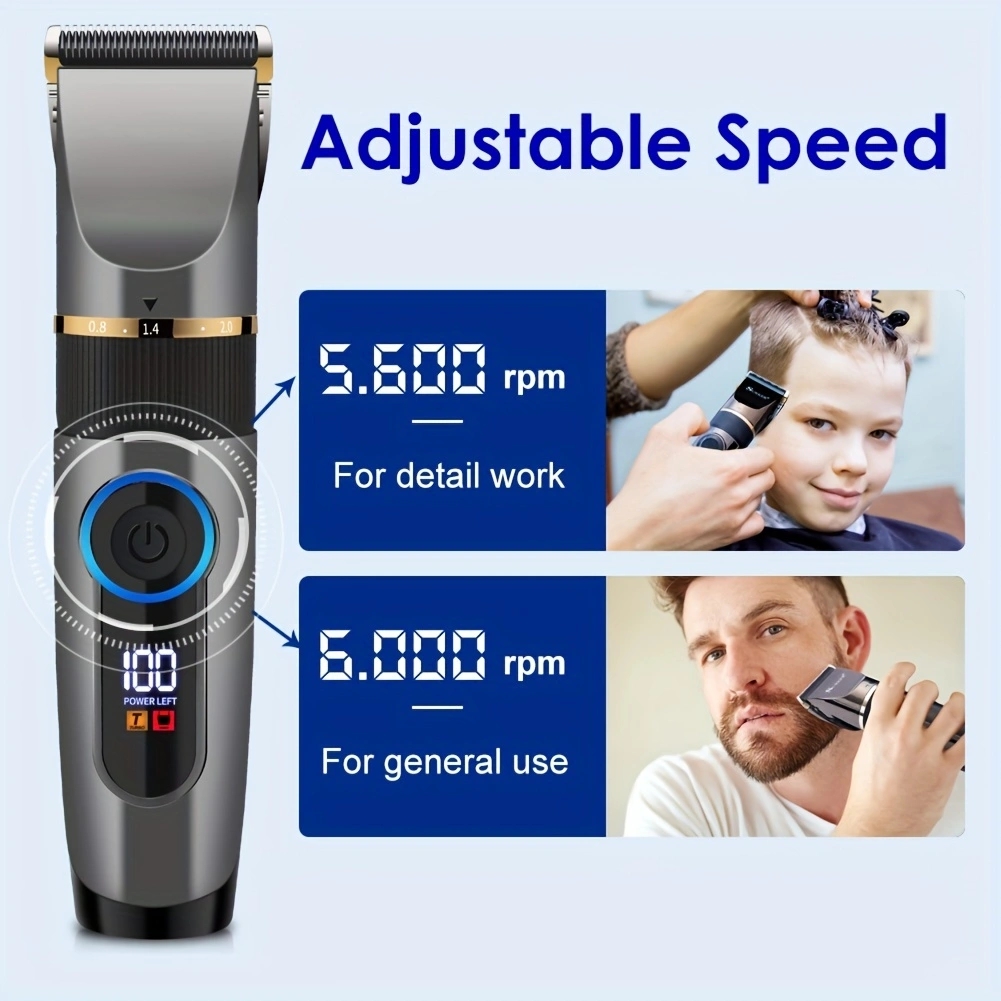 SURKER Professionelle Haarschneidemaschine mit Keramikklinge, männlicher Haarschneider, LED-Anzeige, Haarschnittmaschine, USB-Aufladung